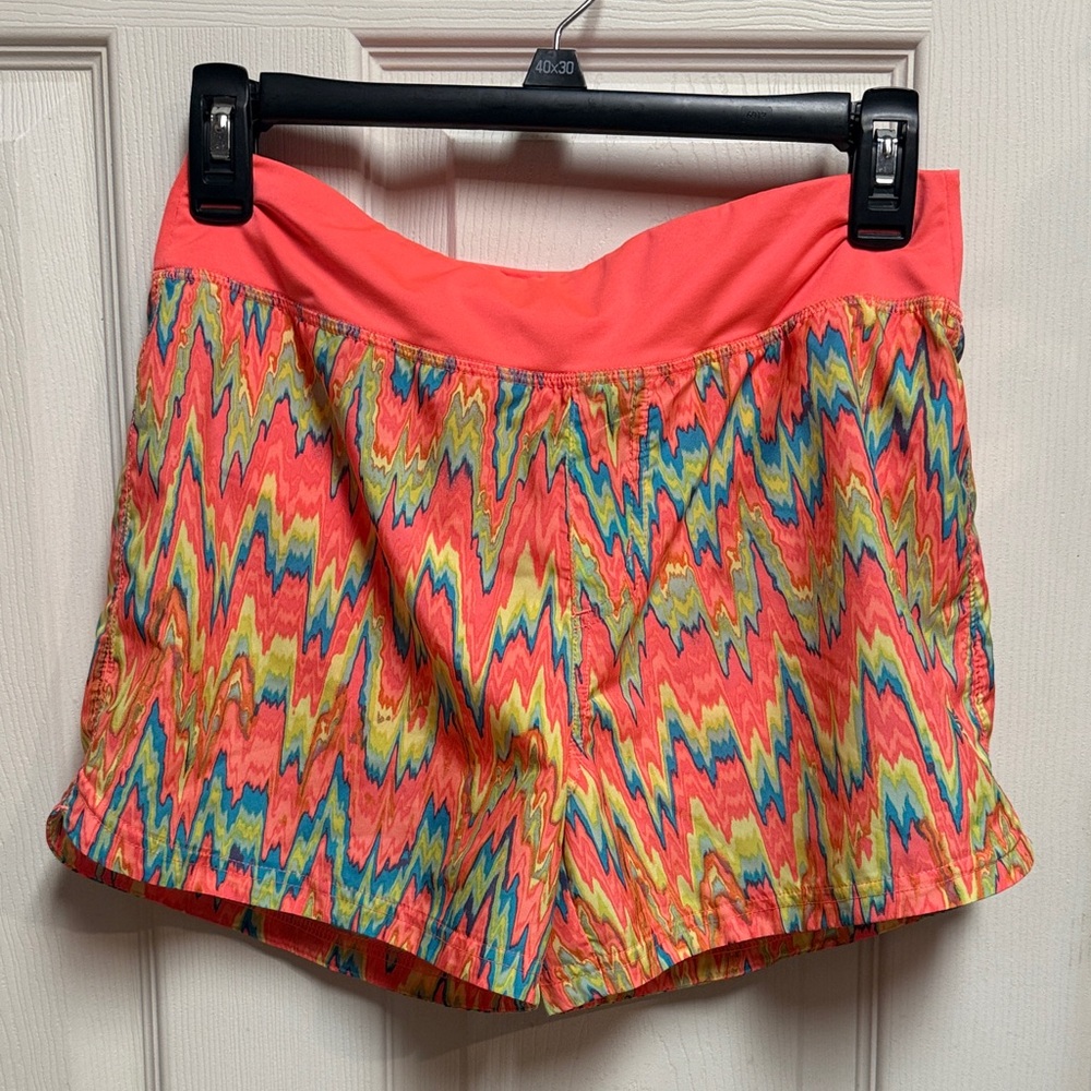Reebok Neon Zigzag Athletic Shorts